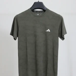 Adidas Men's Camo Print Athletic T-Shirt - Olive Green