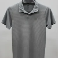 Knitted Grey Polo Shirt