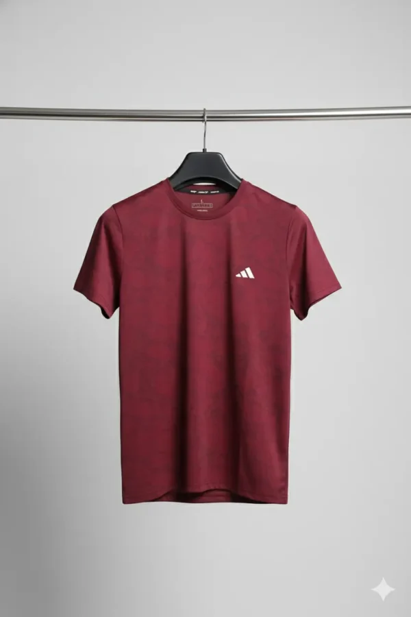 Maroon Mesh Active Shirt – Lycra 4-Way Stretch Lightweight & Performance Fit