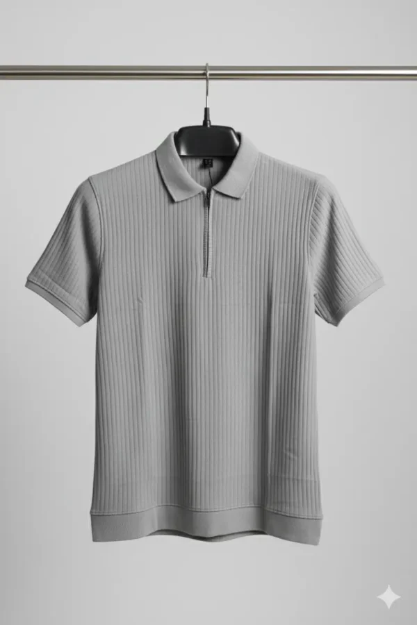 Slim Fit Textured-knit Polo Shirt